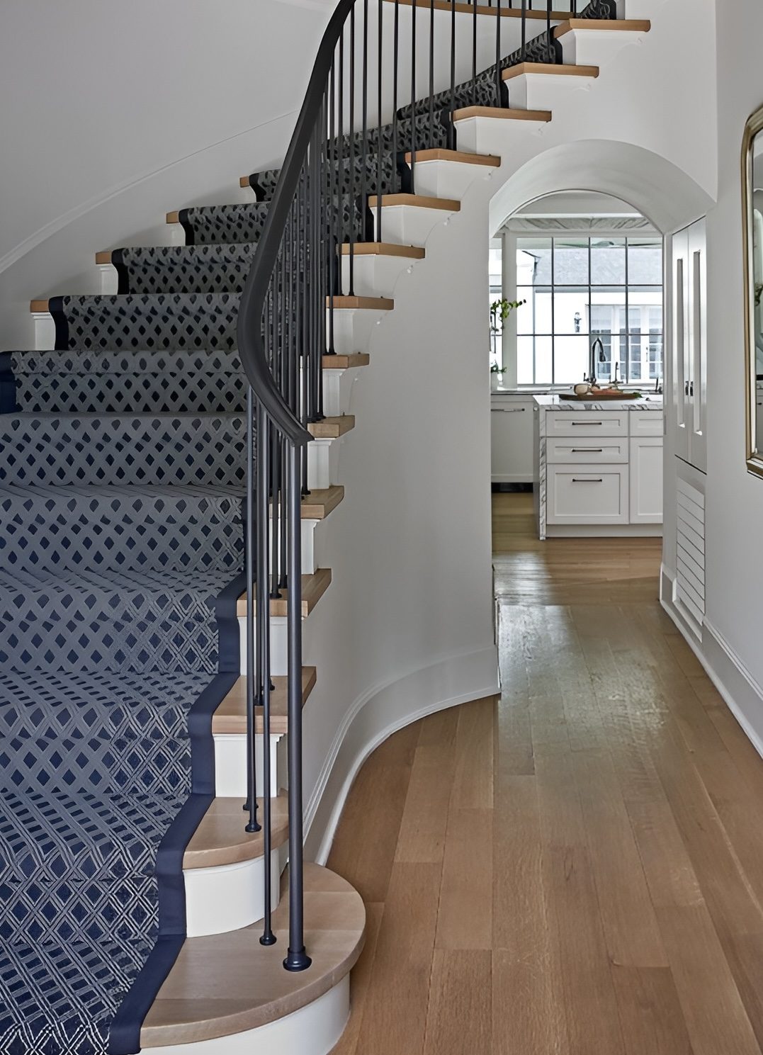 False Return Treads custom fabricated from your flooring by Voda Stairs in Seattle