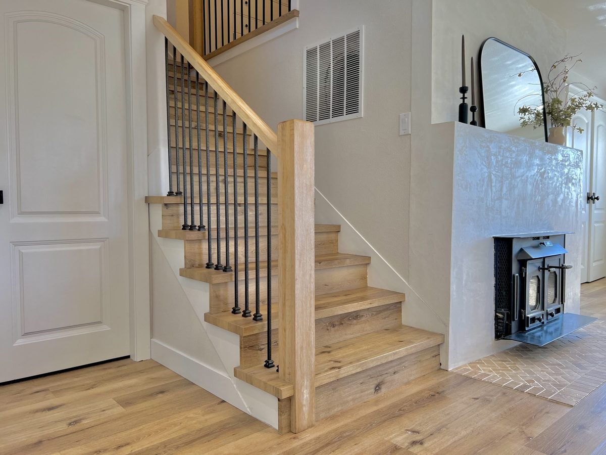 Return Treads custom fabricated from your flooring by Voda Stairs in Seattle