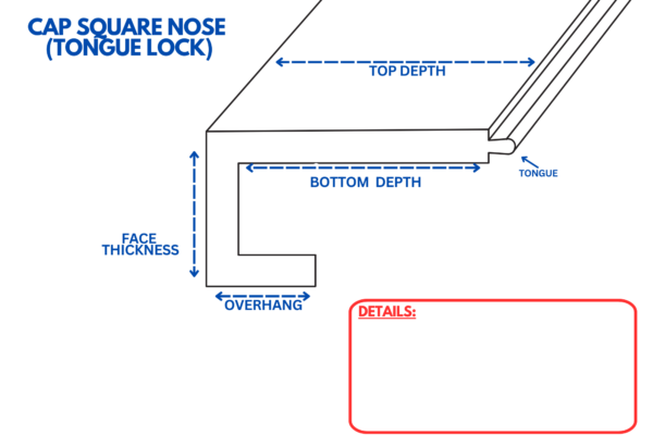 Cap Square Nose (Tongue Lock)