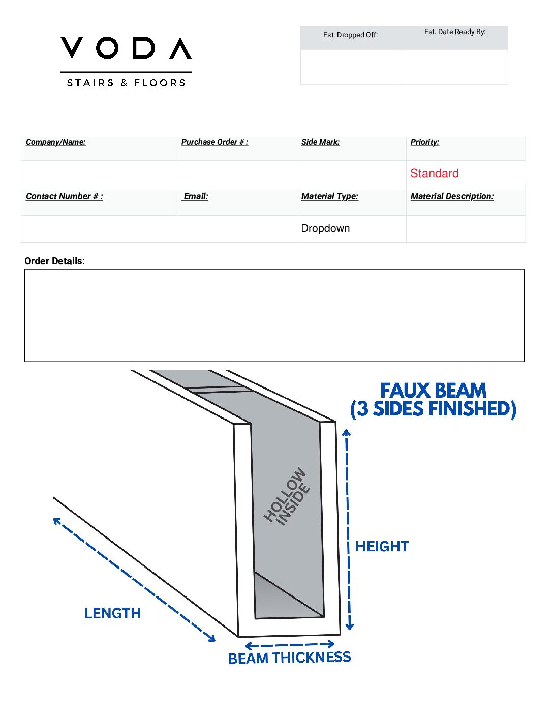 Ceiling Beam Fillable Template Preview