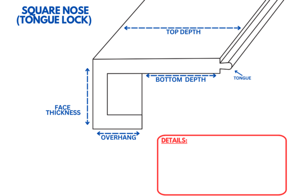 Custom Size Square Nose (Tongue Lock)