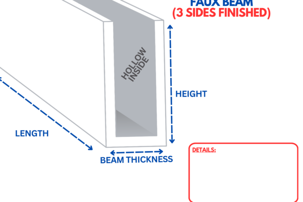 Faux beam (3 Sides Finished)