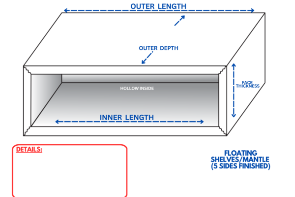 Floating SHELVES_Mantle (5 sides finished)