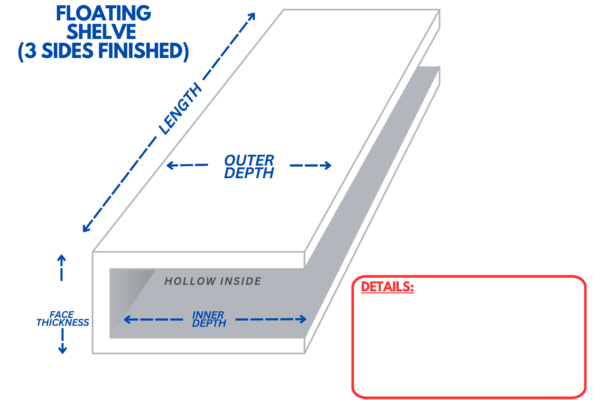 Floating Shelve (3 Sides)