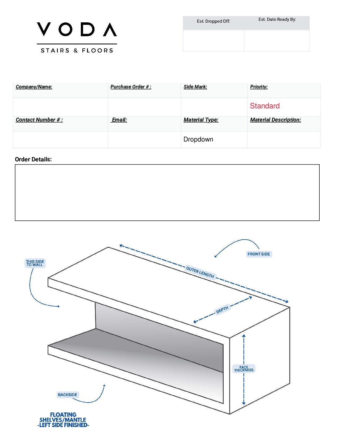 Floating Mantel Left Side Preview