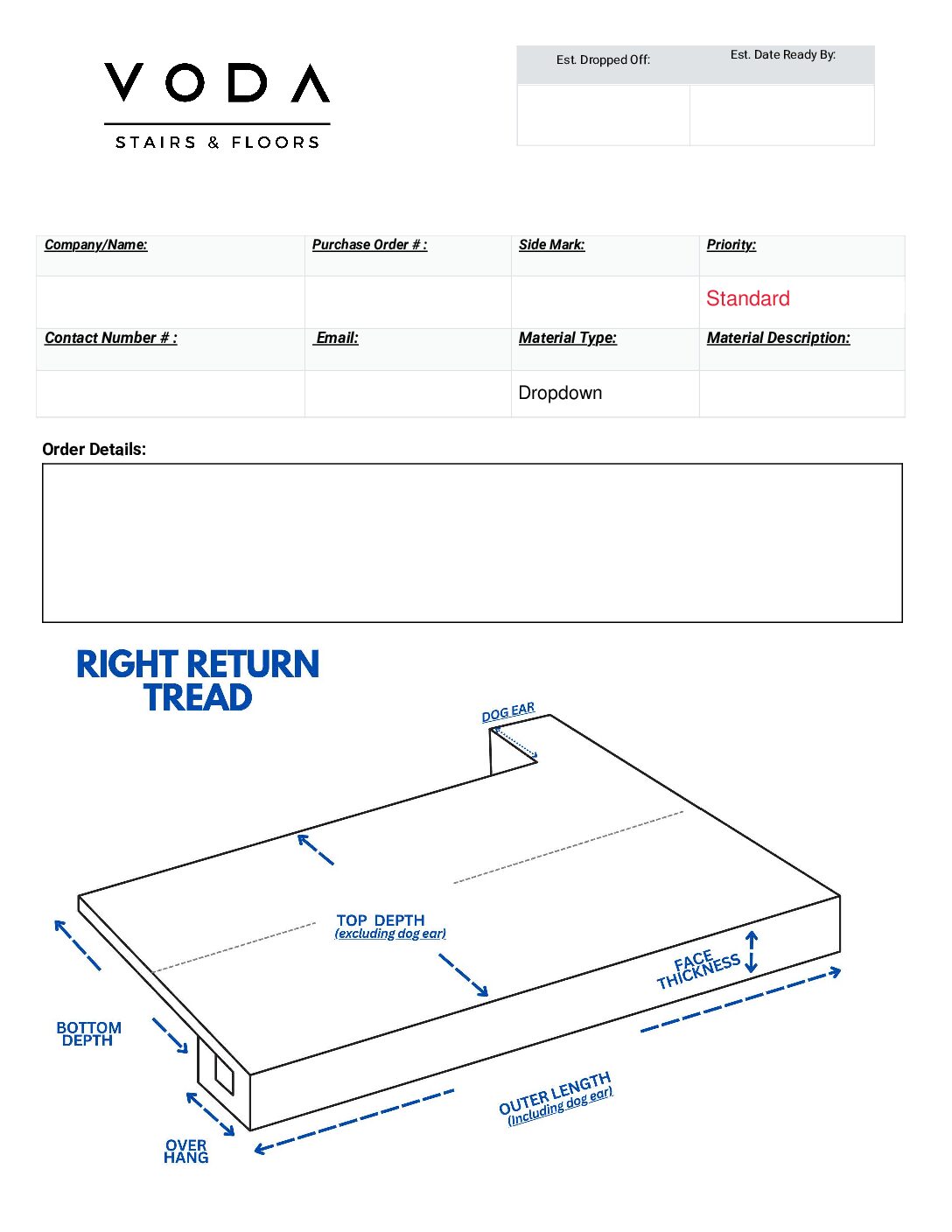 Non Standard Right Return Tread Preview