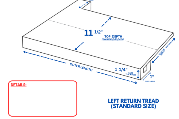 (STANDARD SIZE) LEFT Return Tread