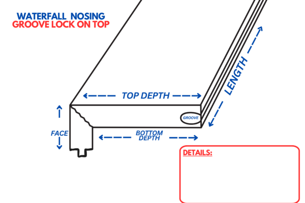 Standard Waterfall Nosing With Groove Lock On Top